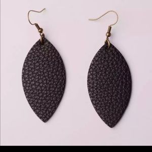 Leather Water Drop Earrings